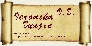 Veronika Dunjić vizit kartica